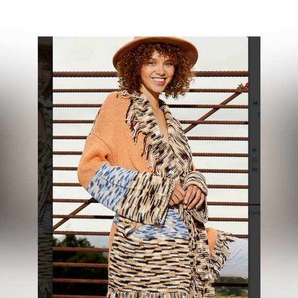 SOLD NEW POL Multicolor Knit Cardigan with Fringe - Picture 7 of 8